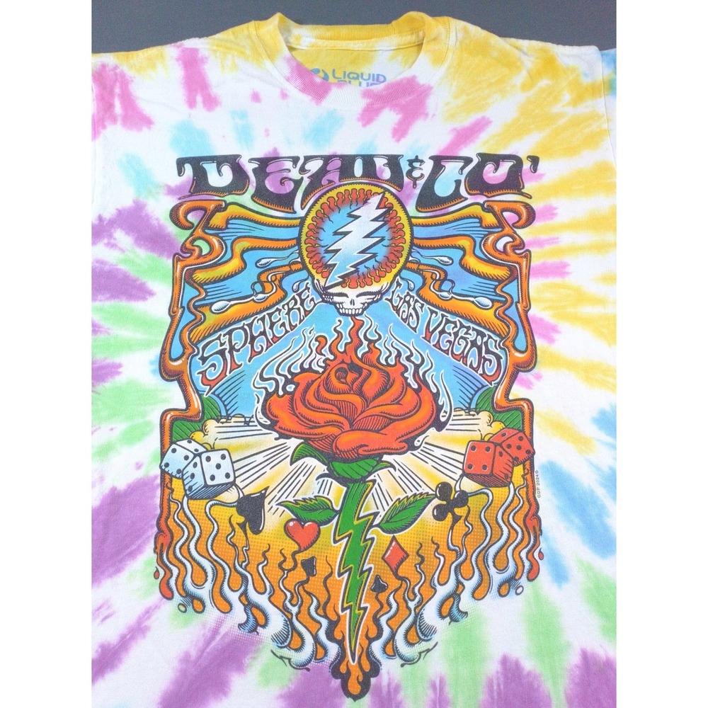 Dead & Company Sphere Las Vegas 2024 Liquid Blue Tie Dye T Shirt Medium Grateful